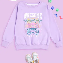NUSYL Kids Typography Printed Oversized Sweatshirt-picture-42