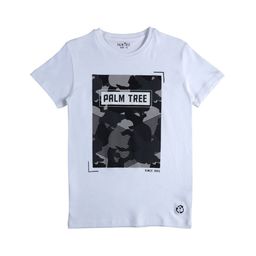 Gini and Jony Boys White Printed Cotton T-shirt-image-59