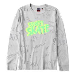 Gini and Jony Boys Grey Typography Printed Cotton T-shirt-image-74