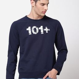 Lee Men Blue Printed Detachable Hood Cotton Sweatshirt-image-37