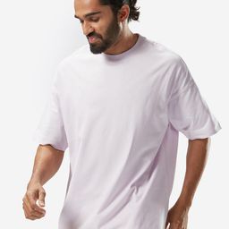 Domyos By Decathlon Solid Pure Cotton Round Neck Oversized T-Shirt-image-32