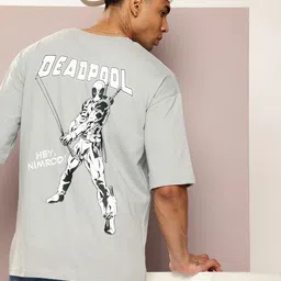 Kook N Keech Marvel Men Deadpool Printed Drop-Shoulder Sleeves Oversized T-shirt-image-44