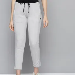 Alcis Women Grey Solid Slim Fit Cropped Track Pants With Side Stripes-image-91