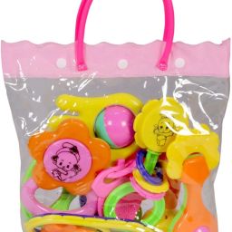 Rattle Set Fancy Bag 7 pcs Colorful Soft Sound Non Toxic Rattle-26