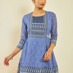 Soch Ethnic Motif Printed A-Line Kurti-image-80