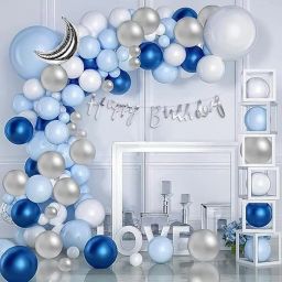 Solid Blue theme birthday decoration items kit for boys Balloon-10