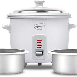 pigeon Joy Automatic Multi Cooker | Food Warmer | Small Aluminium Double Pan | Mini Electric Rice Cooker with Steaming Feature-picture-43