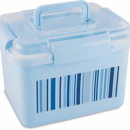 Big Size First Aid Box Lockable Medicine Storage Box Plastic Emergency Cabinet Organizer with Detachable Tray and Handle Portable First Aid Organizer for Home Camping Travel ( Blue ) First Aid Kit-1