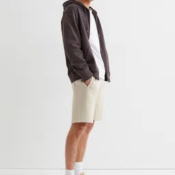 H&M Men Beige Solid Regular Fit Sweatshirt Shorts-image-37