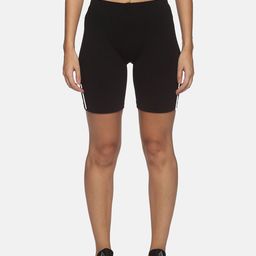 NOT YET by us Women Black Slim Fit Outdoor Sports Shorts-image-25