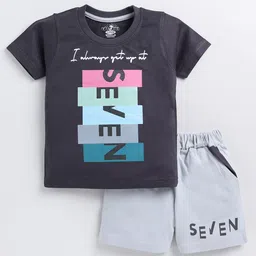 Cutopies Boys Printed Pure Cotton T-shirt With Shorts-picture-32