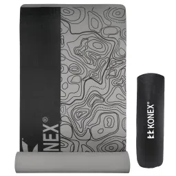 Printed Yoga Mat With Bag (Black-Grey) 8 mm mm Yoga Mat-image-75
