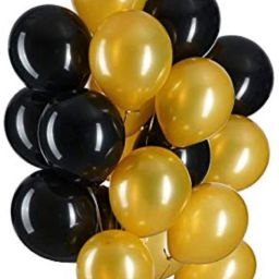 Solid Metallic HD Golden and Black Pack of 100 Balloon Balloon-image-2