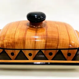 Orange Black Butter Dish Serving Set-image-0