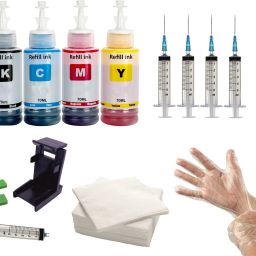 canoff Refill Kit For E3370 , TS3370S Printer Ink Cartridge- PG-745 - CL746 full set 1 Black + Tri Color Combo Pack Ink Bottle-18
