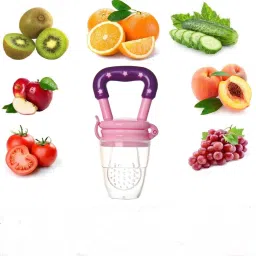 dn brothers Silicone Fruit and Food Nibbler with Extra Silicone MESH ( PURPLE ) - SILICON image 2
