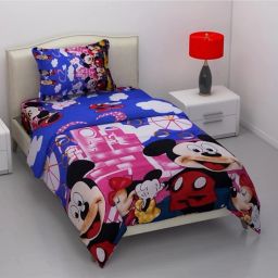 160 TC Polycotton, Microfiber, Cotton Blend Single 3D Printed Flat Bedsheet-image-94
