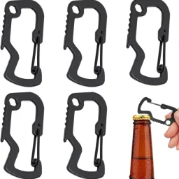 Bushcraft Key Chain Bottle Opener Carabiner Hooks for Camping Hiking Backpacking Carabiner-image-50