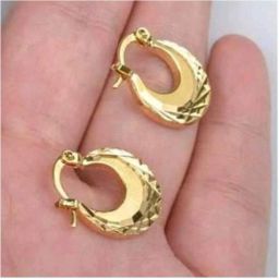 Fancy Gold plated Stainless Steel Earrings For Boys Agate Stainless Steel Hoop Earring-image-23