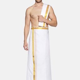 Sethukrishna Men White Solid Readymade Dhoti-picture-32