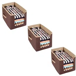 Cotton shirt storage Basket ,stacker|wardrobe closet almirah organizer for clothes bag Storage Basket-18