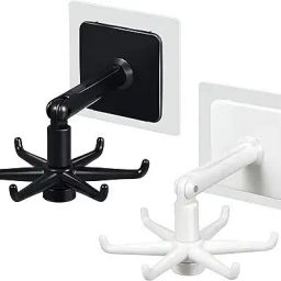 Wall mounting Self Adhesive 360 Degree Rotating Hook for Hanging(Pack of 2) Accessories Organizer-image-1