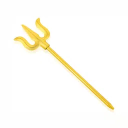 MEMOIR Gold Toned Brass Trishul Deity Ornament-20