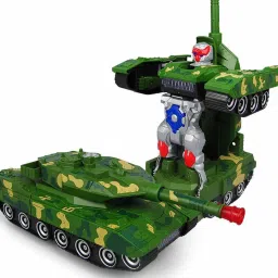 tukamcha Automatic Deformation Combat Tank Transformer Robot Toy with Music image 2