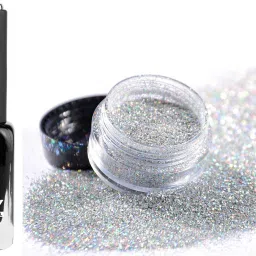 Combo pack mini loose glitter with jet black nail paint-46