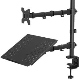 FreshDcart Ergonomic Monitor Mount and Laptop Tray Dual Monitor Stand Laptop Holder Plated Desk Stand Laptop Stand with Adjustable Height Compatible with Universal Laptops-18