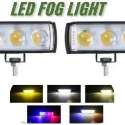 DX4 SIX MODE Yellow/White with Red/Blue 60W DC 9V-60V Dual Lens Fog Light Fog Lamp Car, Motorbike, Truck, Van LED (12 V, 30 W)-3