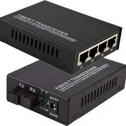 RAMEX Fast Ethernet to Fiber Media Converter 4 RJ45 10/100M Base-Tx to 100M Fx 1 Ports 1000 Mbps Network Switch-4