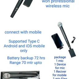 won Pro Wireless Mic Connect with Mobile (Supported Type C and Android & IOS) Microphone image 3
