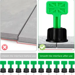 zomei Tile Leveling Kit Professional Use 45 Clips 50 Tpins 50pcs Tile Leveling Clips 1.5mm Thickness Tpins Spacers Kit with Wrench Tool Non-magnetic Mason's Level image 4