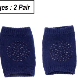 Baby Crawling Anti Slip Knee Pads, Protect Infants & Toddlers Knees, Elbows and Legs, Unisex Baby Toddlers Knee Pads Navy Blue Baby Knee Pads-image-1