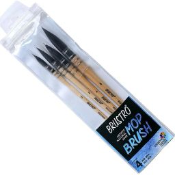 Natural Hair MOP Brush Set of 4 (0, 2, 4, 8)-11