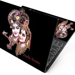 Anweshas Premium Vinyl HD Printed Easy to Install Full Panel Laptop Skin/Sticker/Decal for all Size Laptops upto 15.6 inch No Residue, Bubble Free - Radha Krishna Black Self Adhesive Vinyl Laptop Decal 15.6-image-81