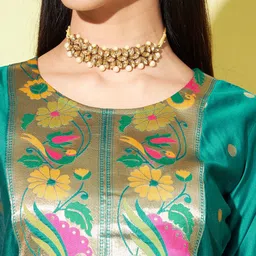 PPTOSS Ethnic Motifs Woven Design Kurta with Trousers & With Dupatta image 2