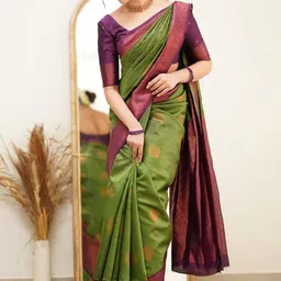 Anjaneya Sarees Woven Design Zari Designer Banarasi Saree-53