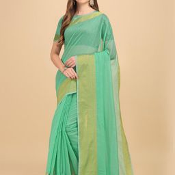 LIMDO Woven Design Zari Pure Silk Banarasi Saree-image-12