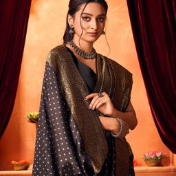 KALINI Ethnic Motifs Zari Pure Silk Banarasi Saree-36