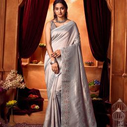 KALINI Ethnic Motifs Zari Pure Silk Banarasi Saree-picture-28