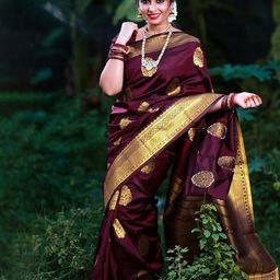 Aldwych Woven Design Ethnic Motifs Zari Banarasi Designer Saree-image-105