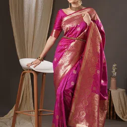 Anouk Floral Zari Banarasi Saree-picture-56