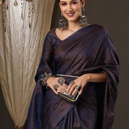 Mitera Ethnic Motifs Zari Woven Banarasi Saree-40