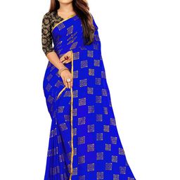 Rhey Blue & Golden Ethnic Motifs Banarasi Saree-image-22