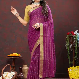 Rhey Woven Design Zari Pure Chiffon Banarasi Saree-15