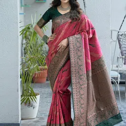 Satrani Woven Design Zari Banarasi Saree-image-51