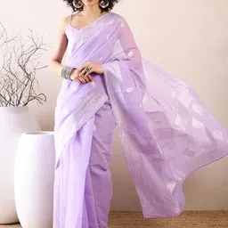 KALINI Ethnic Motifs Woven Design Zari Ready to Wear Banarasi Saree-45