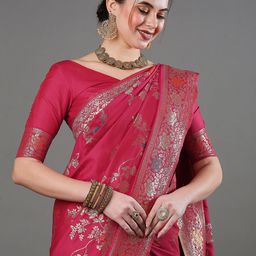 Mitera Woven Design Zari Silk Blend Banarasi Saree-46